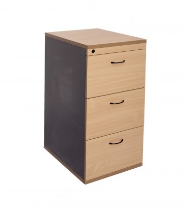 3 Drawer - Beech & Ironstone